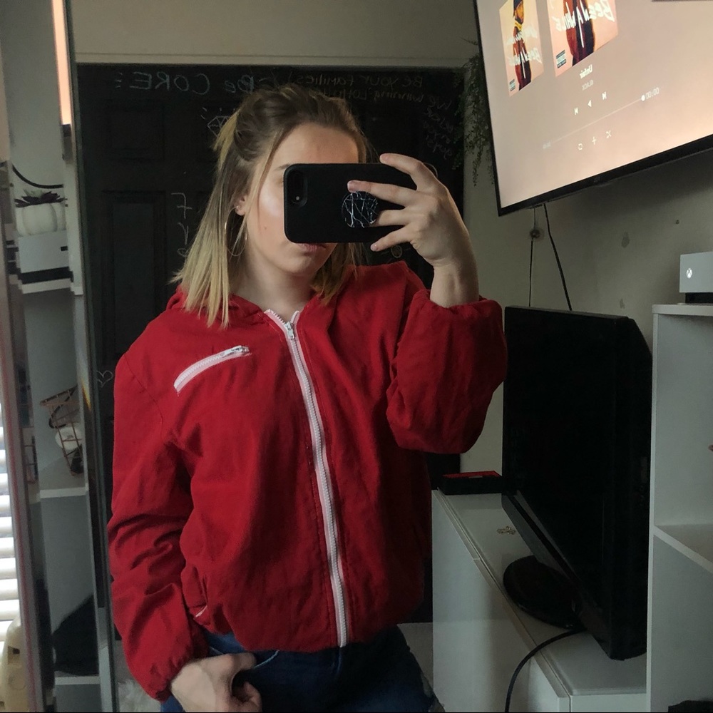 Brandy Melville Red Cinched Jacket